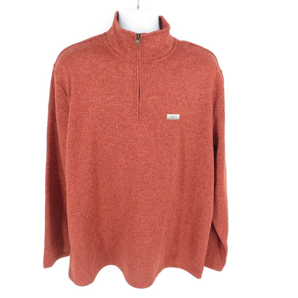 Ocean Coast Big & Tall Camper Red Quarter Zip Pullover Sweater LT NWT $64.50
